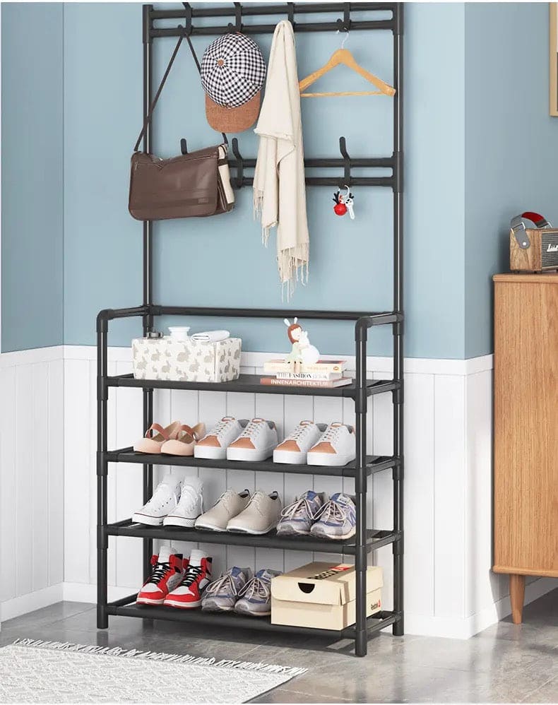 Nordic Coat And Hat Rack, Entryway Floor Display Clothes Rack, Household Shelf Living Room Clothes Storage Rack, Homlly Entryway Coat Rack with Shoes Organizer, Multi-Functional Shoe Rack, Bedroom Living Room Hanger Nordic Coat And Hat Rack, Entryway Floor Display Clothes Rack, Household Shelf Living Room Clothes Storage Rack, Homlly Entryway Coat Rack with Shoes Organizer, Multi-Functional Shoe Rack, Bedroom Living Room Hanger